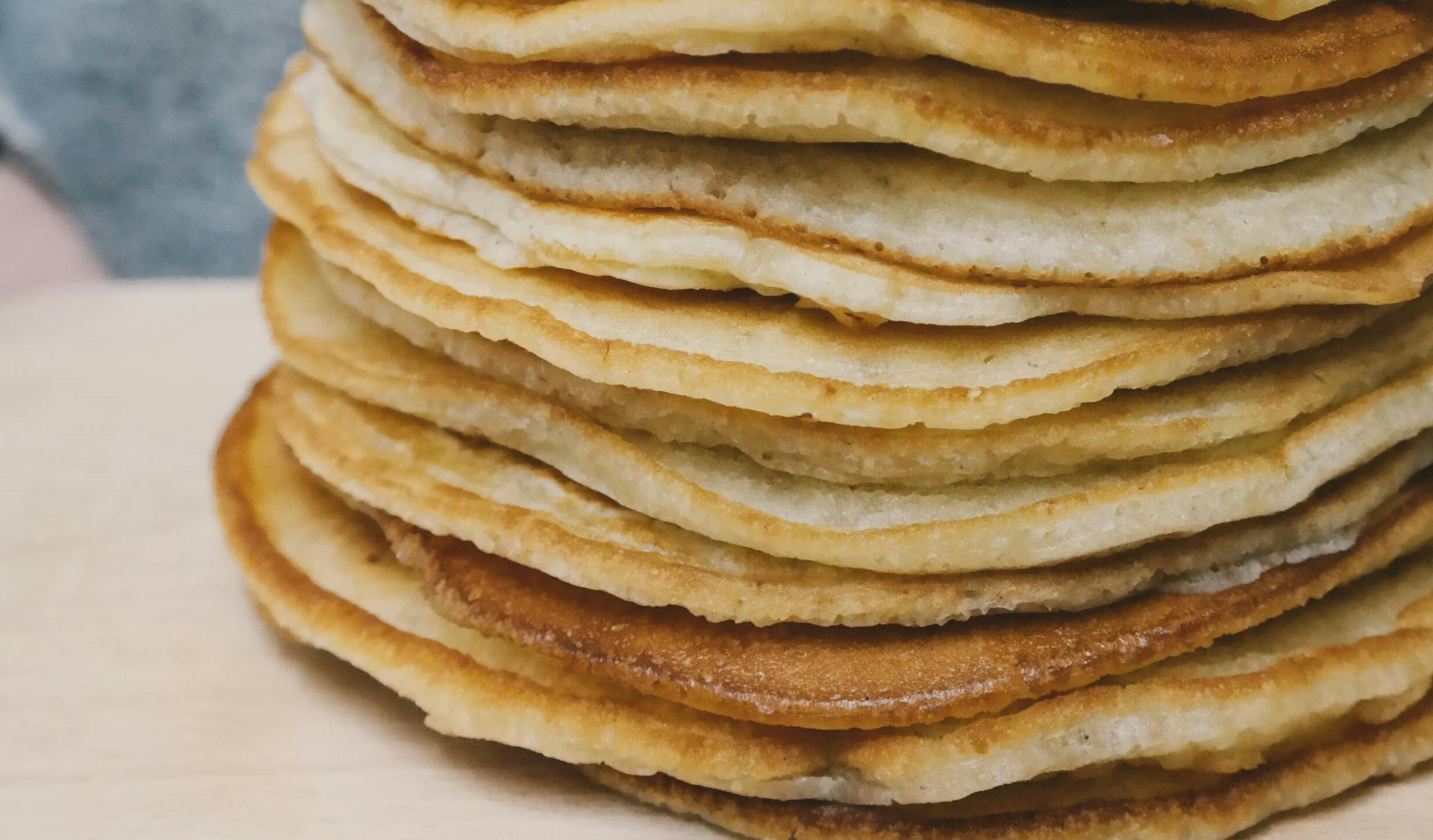 A pile of pancakes