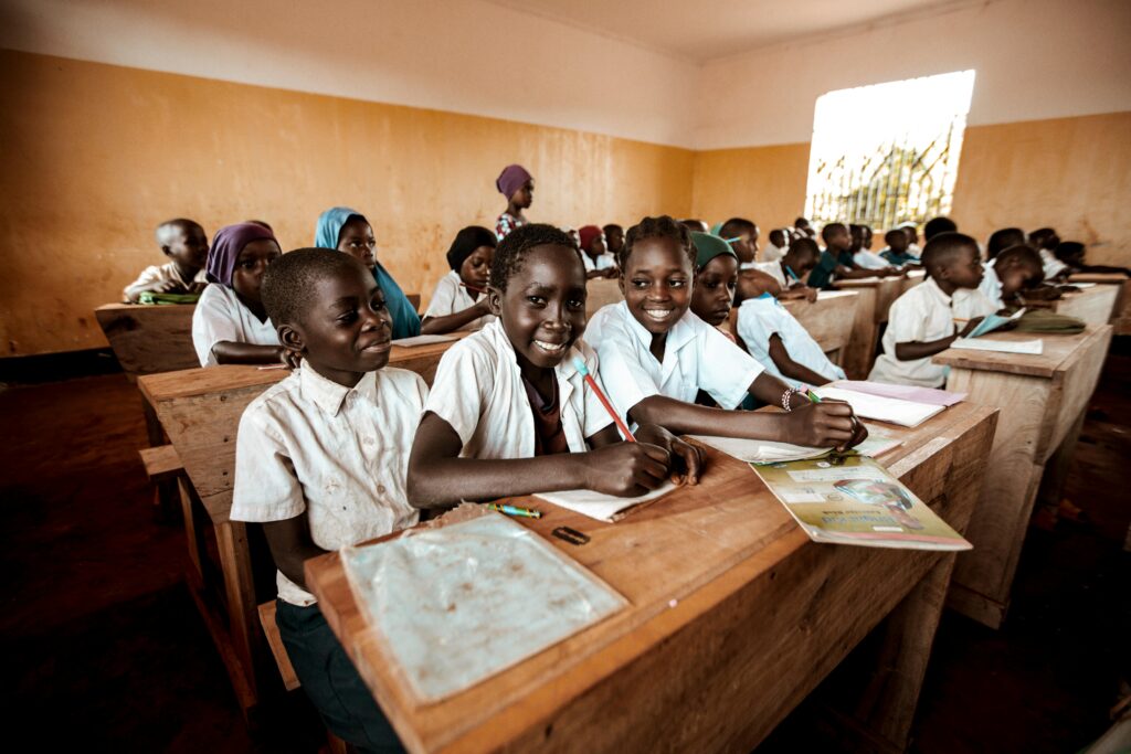 A classroom with students in Africa