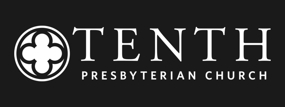 Black band with white left-aligned Tenth logo