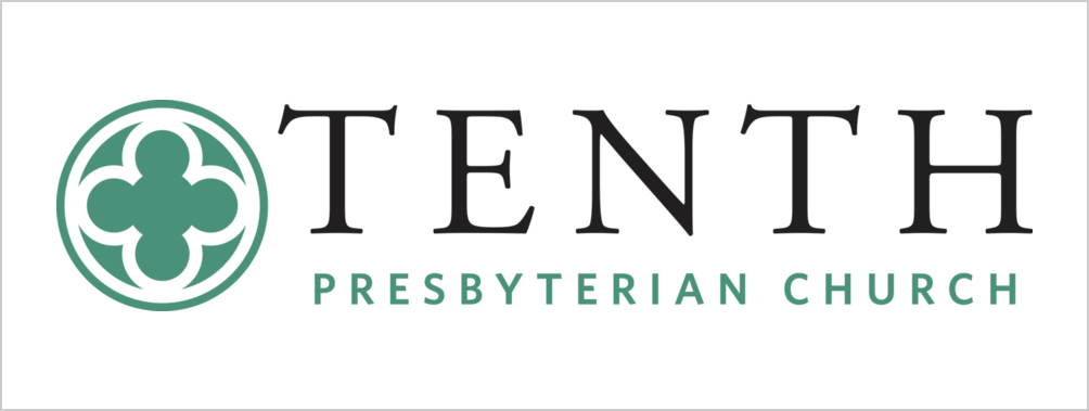 White band with full-color left-aligned Tenth logo