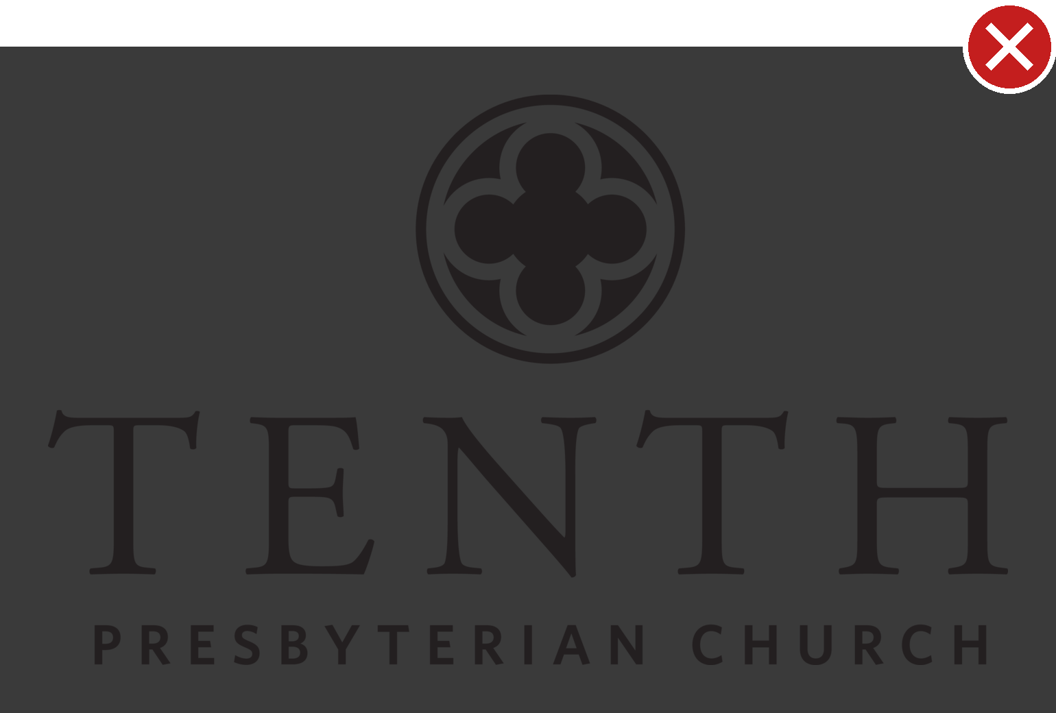 Incorrect: the black logo placed on a dark gray background with insufficient contrast