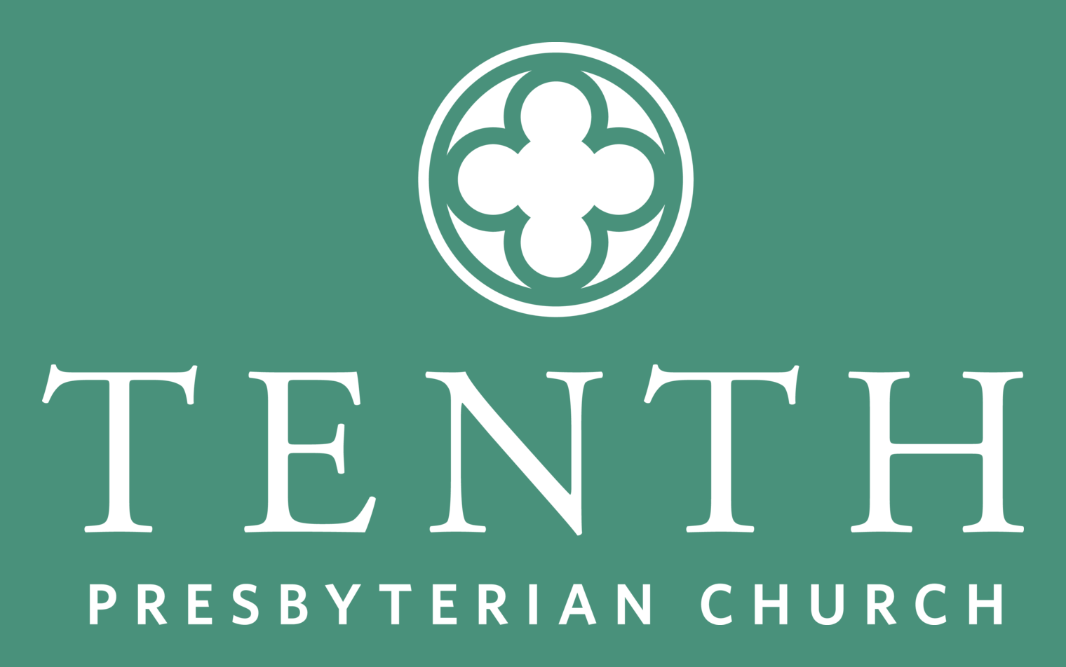 White logo knocked out of the signature green background